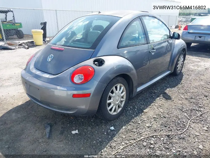 2006 Volkswagen New Beetle 2.5 VIN: 3VWRW31C66M416802 Lot: 42766617
