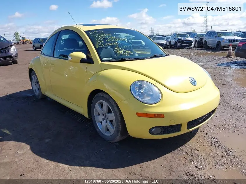 2007 Volkswagen New Beetle 2.5L Leather VIN: 3VWSW21C47M516801 Lot: 12319760