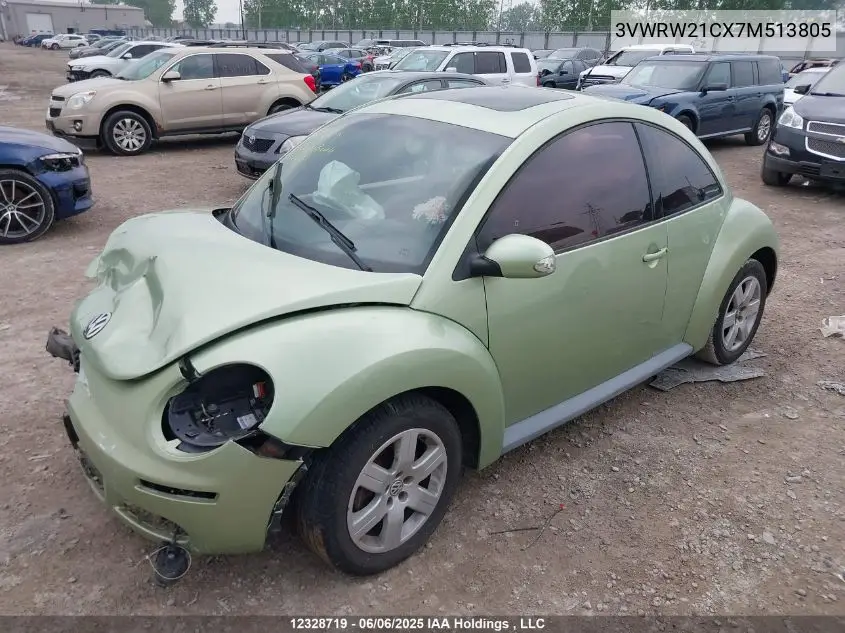 2007 Volkswagen New Beetle 2.5L Luxury VIN: 3VWRW21CX7M513805 Lot: 12328719