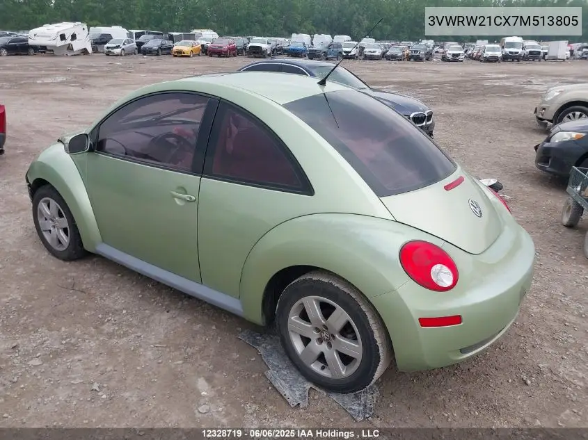 2007 Volkswagen New Beetle 2.5L Luxury VIN: 3VWRW21CX7M513805 Lot: 12328719