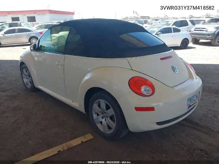 2007 Volkswagen New Beetle 2.5 VIN: 3VWRG31Y37M418582 Lot: 42576969