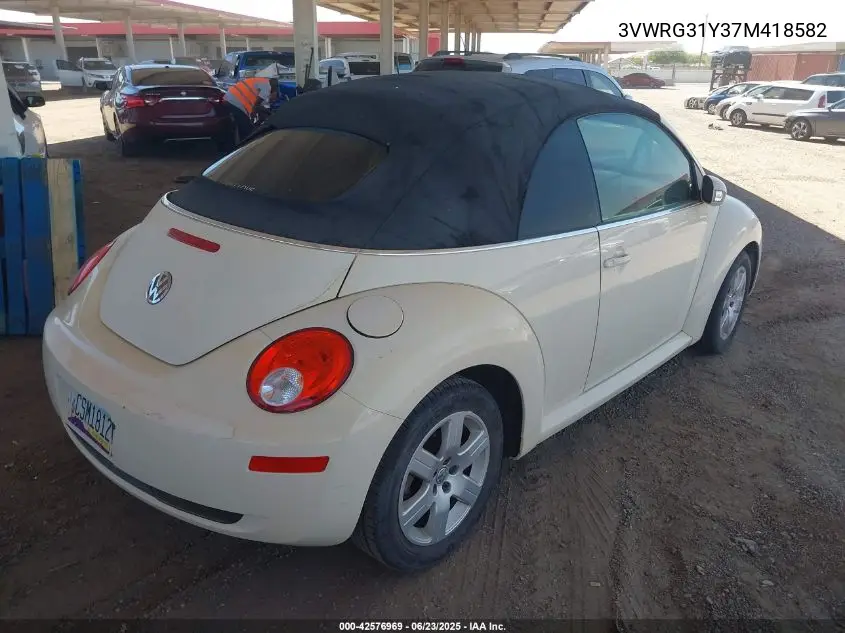 2007 Volkswagen New Beetle 2.5 VIN: 3VWRG31Y37M418582 Lot: 42576969