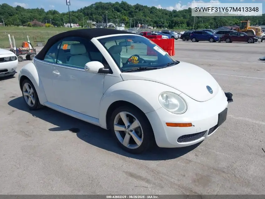 2007 Volkswagen New Beetle Triple White VIN: 3VWFF31Y67M413348 Lot: 42602329