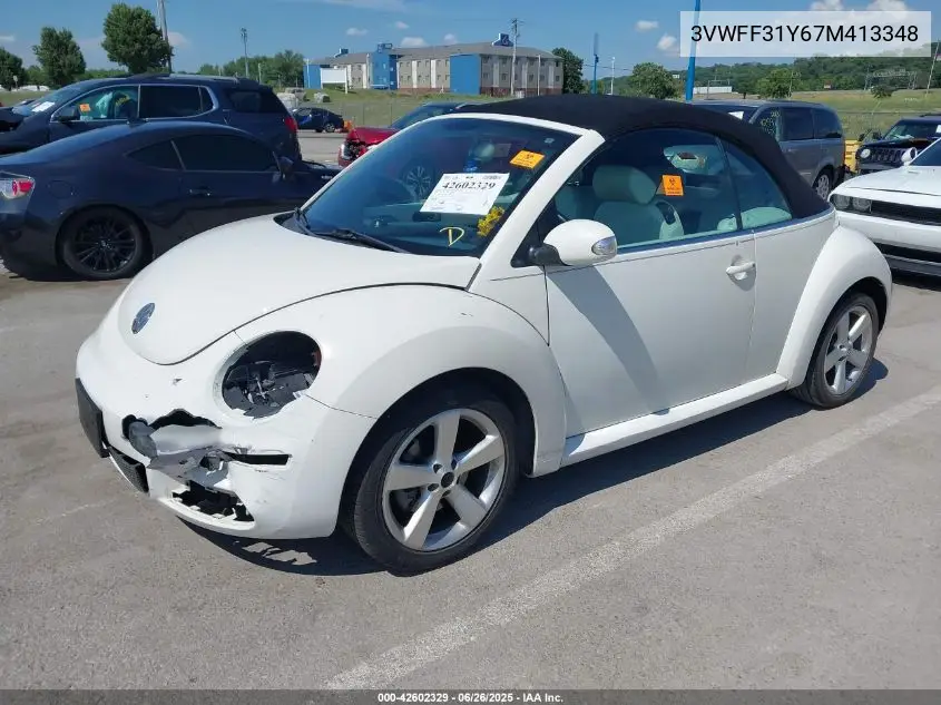 2007 Volkswagen New Beetle Triple White VIN: 3VWFF31Y67M413348 Lot: 42602329
