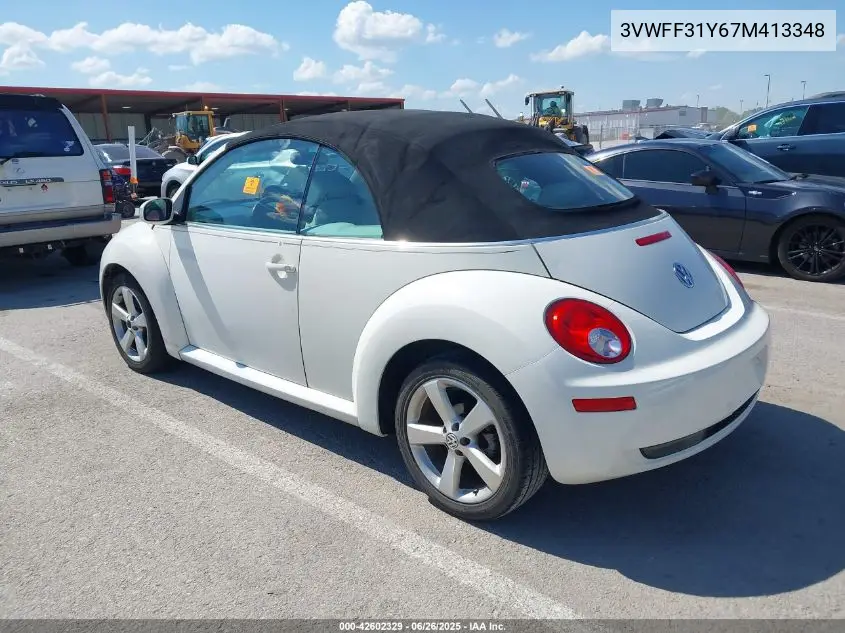 2007 Volkswagen New Beetle Triple White VIN: 3VWFF31Y67M413348 Lot: 42602329