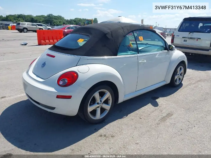 2007 Volkswagen New Beetle Triple White VIN: 3VWFF31Y67M413348 Lot: 42602329