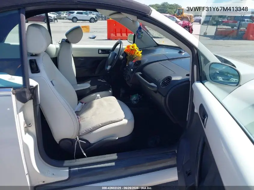 2007 Volkswagen New Beetle Triple White VIN: 3VWFF31Y67M413348 Lot: 42602329