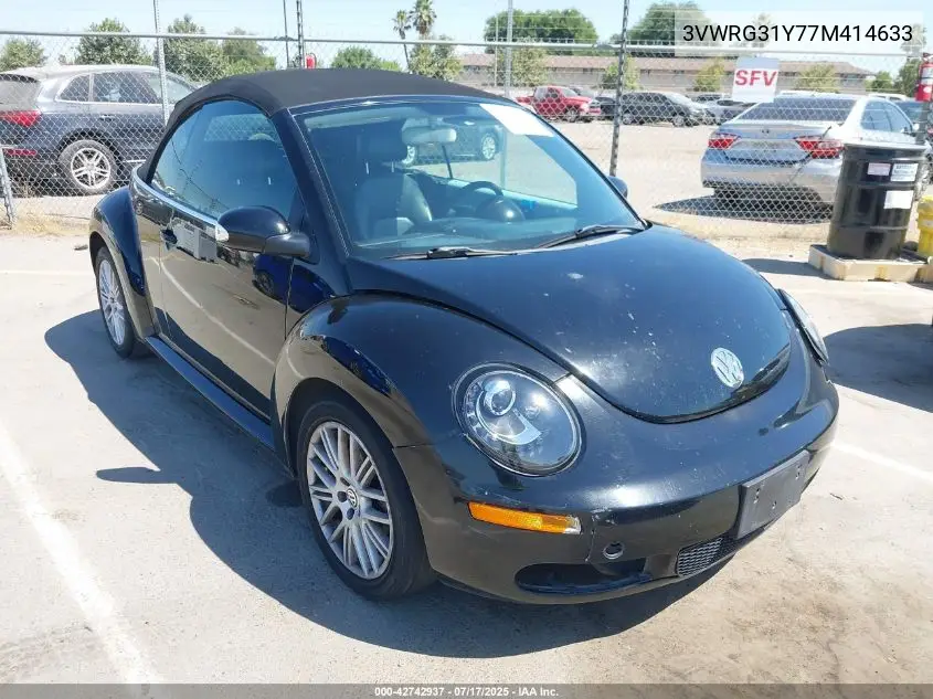 2007 Volkswagen New Beetle Convertible Option Pkg 1 VIN: 3VWRG31Y77M414633 Lot: 42742937