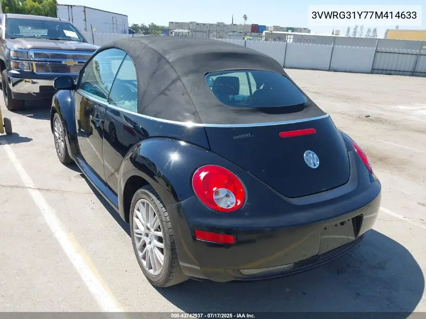 2007 Volkswagen New Beetle Convertible Option Pkg 1 VIN: 3VWRG31Y77M414633 Lot: 42742937