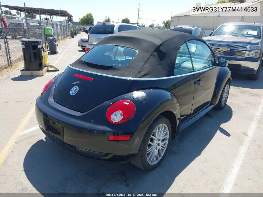 2007 Volkswagen New Beetle Convertible Option Pkg 1 VIN: 3VWRG31Y77M414633 Lot: 42742937