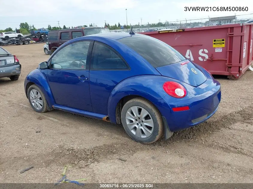 2008 Volkswagen New Beetle 2.5L VIN: 3VWRW21C68M500860 Lot: 30065716