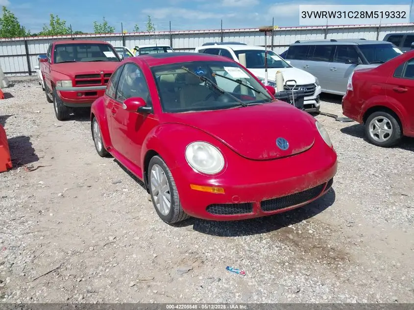 2008 Volkswagen New Beetle S/Se VIN: 3VWRW31C28M519332 Lot: 42205548
