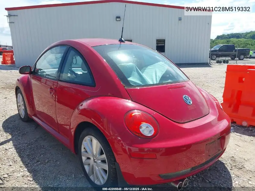 2008 Volkswagen New Beetle S/Se VIN: 3VWRW31C28M519332 Lot: 42205548