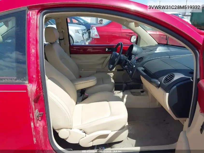 2008 Volkswagen New Beetle S/Se VIN: 3VWRW31C28M519332 Lot: 42205548