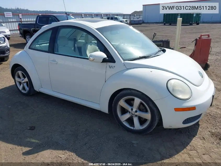 2008 Volkswagen New Beetle Black Tie Edition/Triple White VIN: 3VWFG31C28M511280 Lot: 42574748