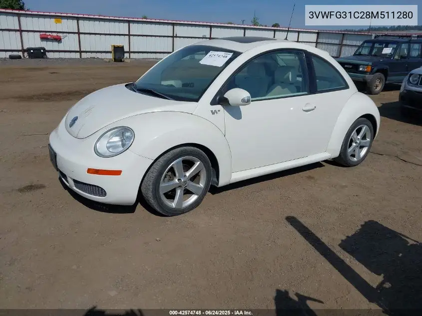2008 Volkswagen New Beetle Black Tie Edition/Triple White VIN: 3VWFG31C28M511280 Lot: 42574748