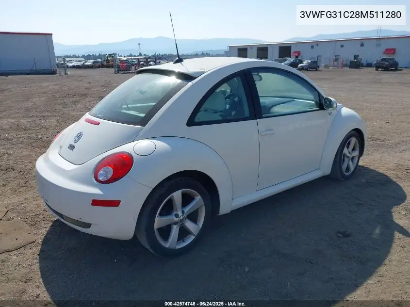 2008 Volkswagen New Beetle Black Tie Edition/Triple White VIN: 3VWFG31C28M511280 Lot: 42574748