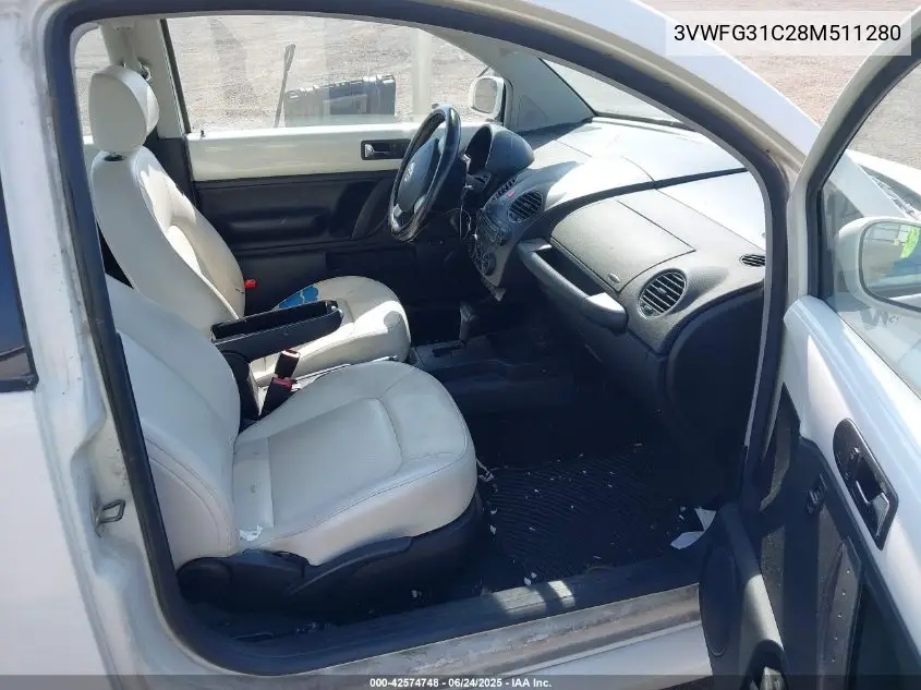 2008 Volkswagen New Beetle Black Tie Edition/Triple White VIN: 3VWFG31C28M511280 Lot: 42574748