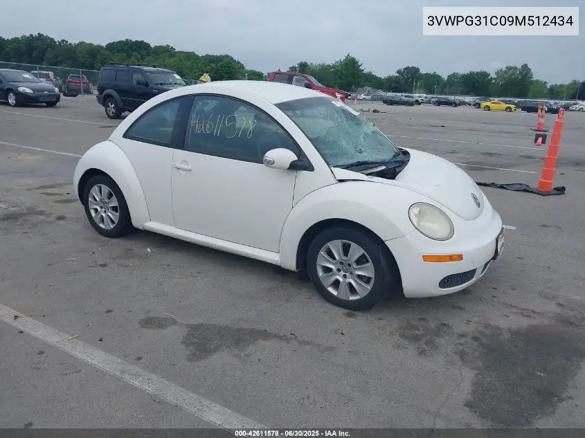 2009 Volkswagen New Beetle 2.5L VIN: 3VWPG31C09M512434 Lot: 42611578