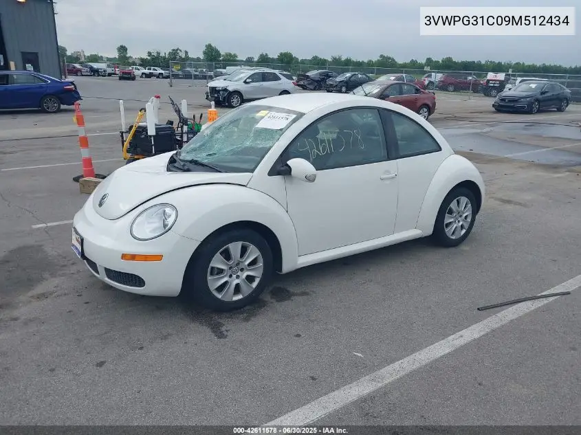 2009 Volkswagen New Beetle 2.5L VIN: 3VWPG31C09M512434 Lot: 42611578