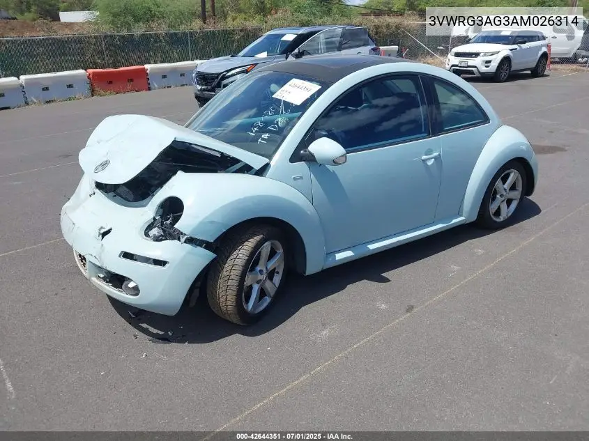 2010 Volkswagen New Beetle 2.5L Final Edition VIN: 3VWRG3AG3AM026314 Lot: 42644351