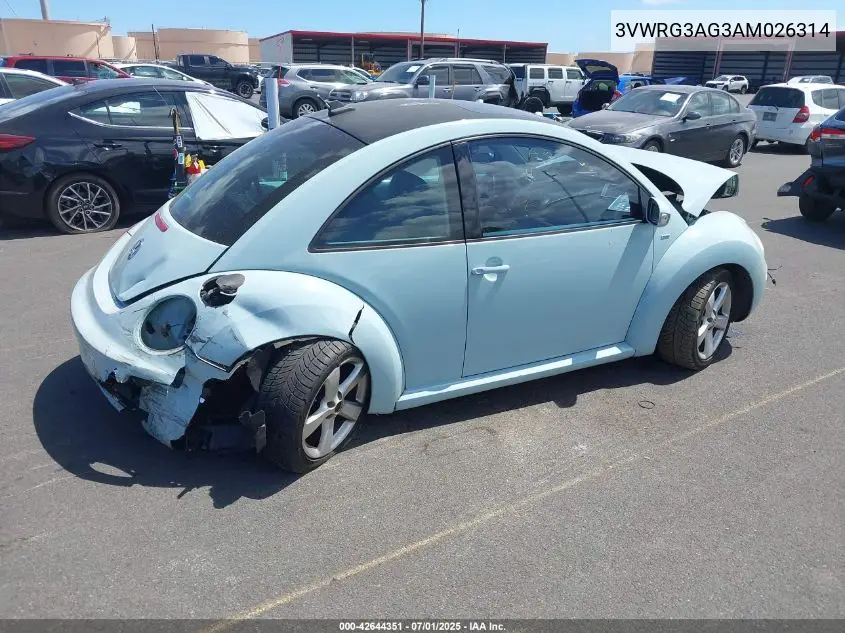 2010 Volkswagen New Beetle 2.5L Final Edition VIN: 3VWRG3AG3AM026314 Lot: 42644351