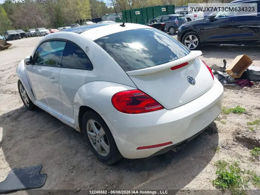 2012 Volkswagen Beetle VIN: 3VWJX7AT3CM634323 Lot: 12245582