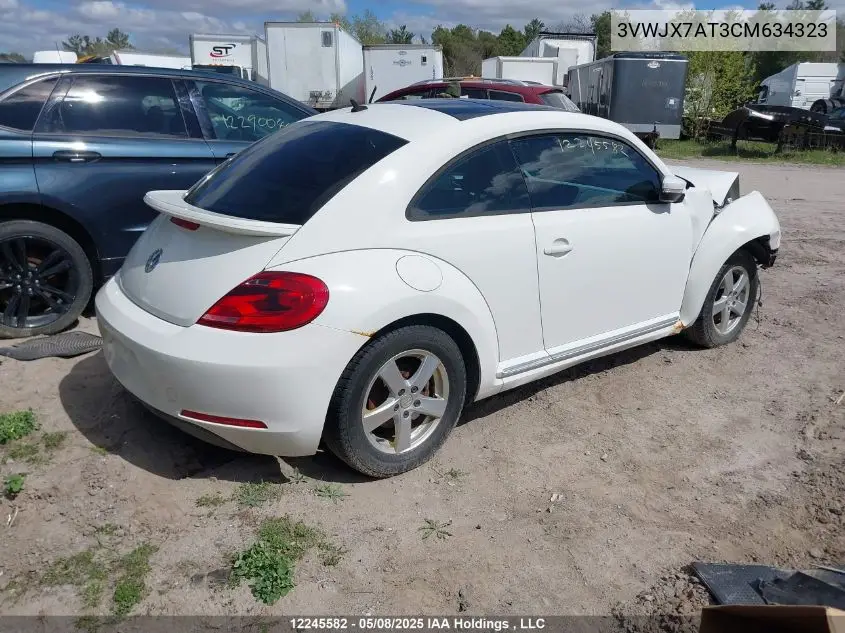 2012 Volkswagen Beetle VIN: 3VWJX7AT3CM634323 Lot: 12245582