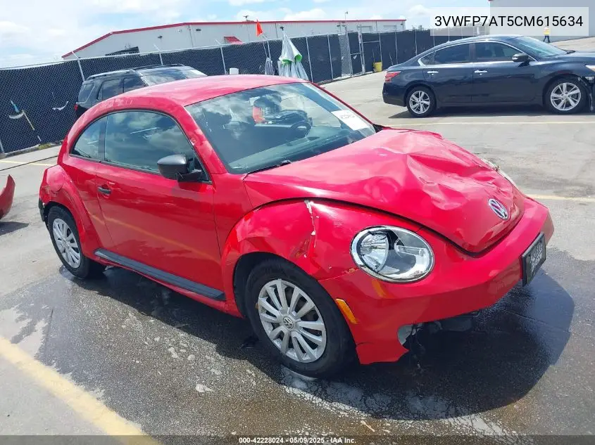 2012 Volkswagen Beetle Entry VIN: 3VWFP7AT5CM615634 Lot: 42228024