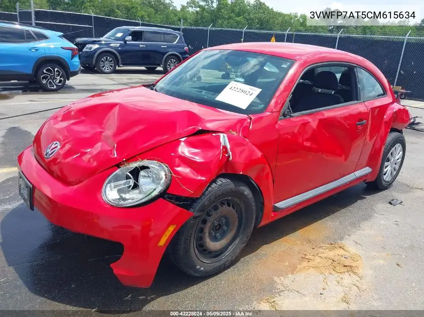 2012 Volkswagen Beetle Entry VIN: 3VWFP7AT5CM615634 Lot: 42228024