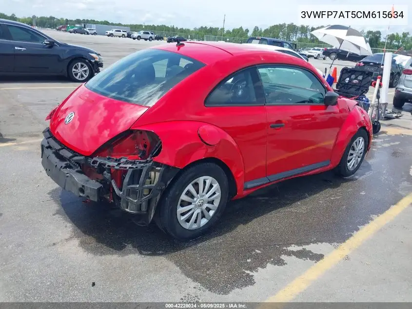 2012 Volkswagen Beetle Entry VIN: 3VWFP7AT5CM615634 Lot: 42228024