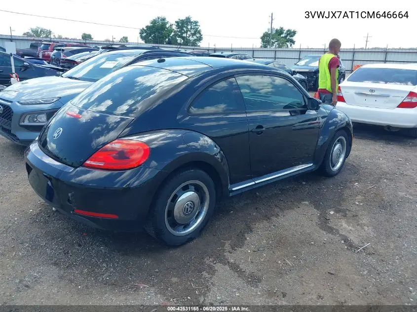 2012 Volkswagen Beetle 2.5L VIN: 3VWJX7AT1CM646664 Lot: 42531165