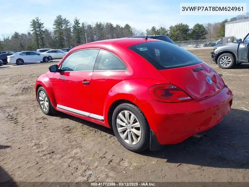 2013 Volkswagen Beetle 2.5L Entry VIN: 3VWFP7AT8DM624961 Lot: 41772386