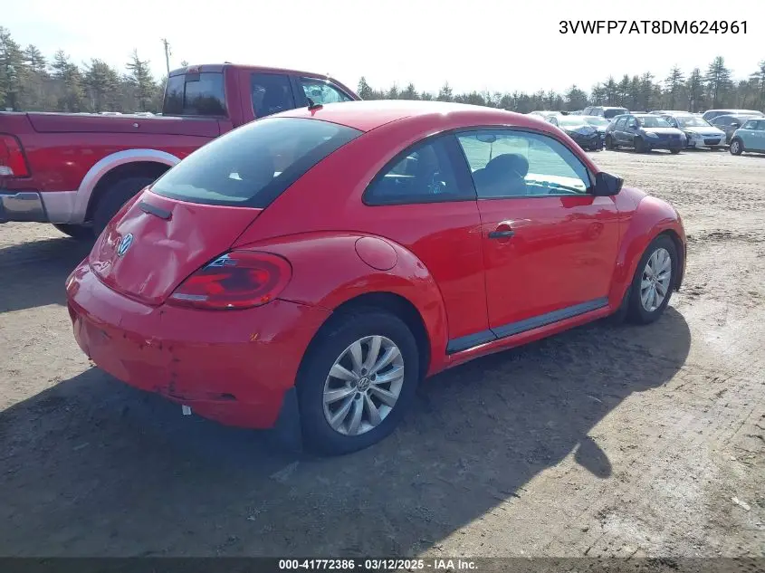 2013 Volkswagen Beetle 2.5L Entry VIN: 3VWFP7AT8DM624961 Lot: 41772386