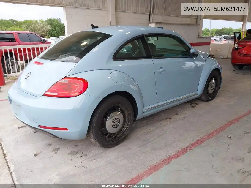 2014 Volkswagen Beetle 2.5L VIN: 3VWJX7AT5EM621477 Lot: 42241444