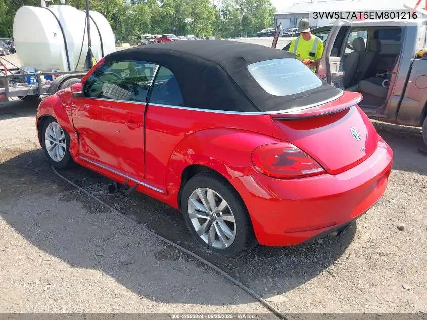 2014 Volkswagen Beetle VIN: 3VW5L7AT5EM801216 Lot: 42583824