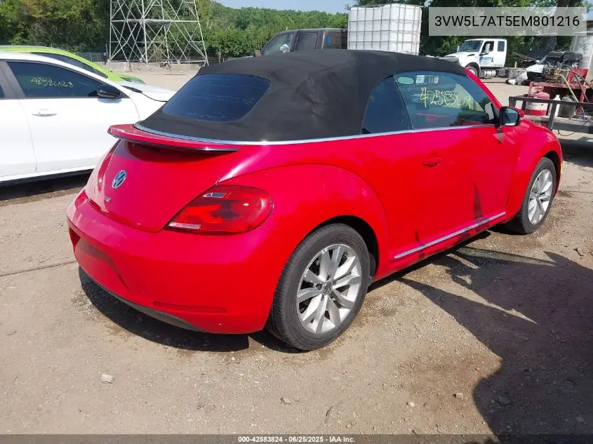 2014 Volkswagen Beetle VIN: 3VW5L7AT5EM801216 Lot: 42583824