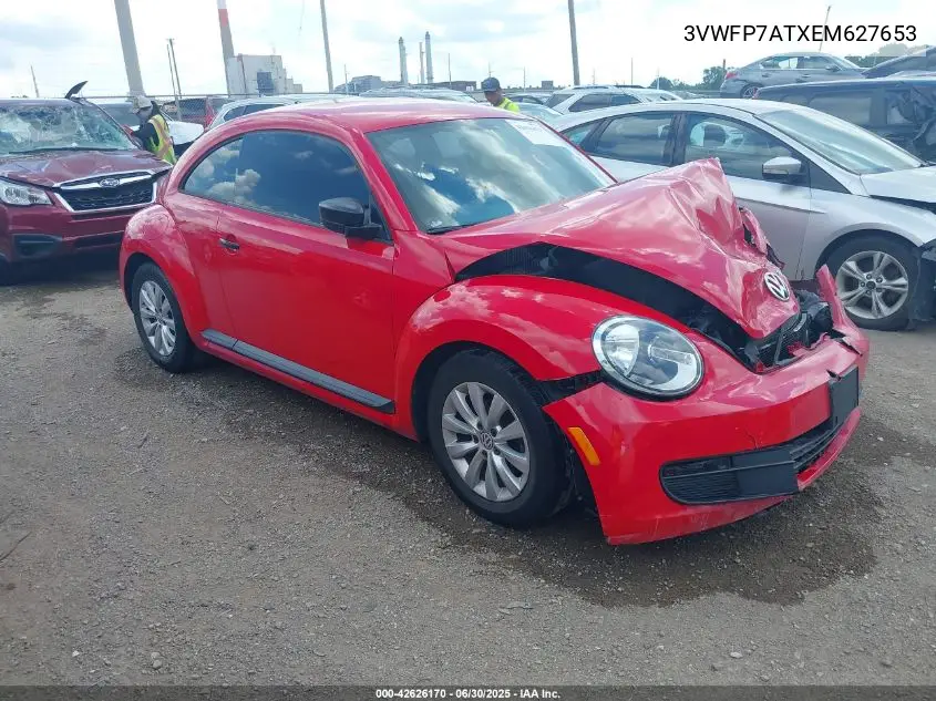 2014 Volkswagen Beetle 2.5L Entry VIN: 3VWFP7ATXEM627653 Lot: 42626170