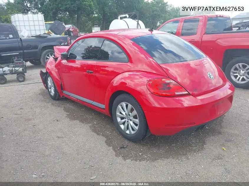 2014 Volkswagen Beetle 2.5L Entry VIN: 3VWFP7ATXEM627653 Lot: 42626170