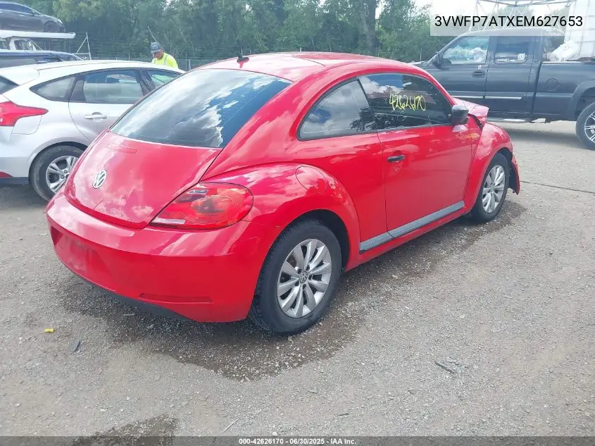 2014 Volkswagen Beetle 2.5L Entry VIN: 3VWFP7ATXEM627653 Lot: 42626170
