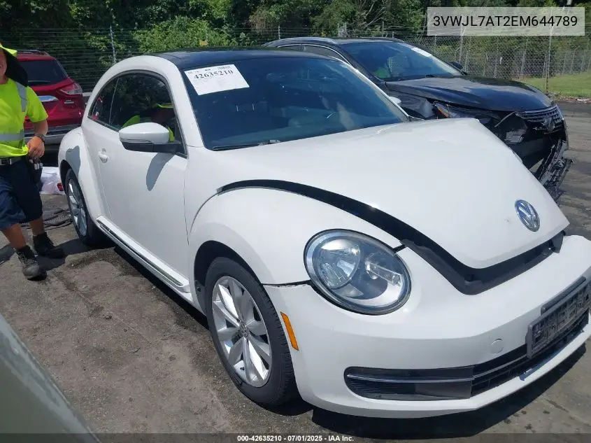 2014 Volkswagen Beetle 2.0L Tdi VIN: 3VWJL7AT2EM644789 Lot: 42635210