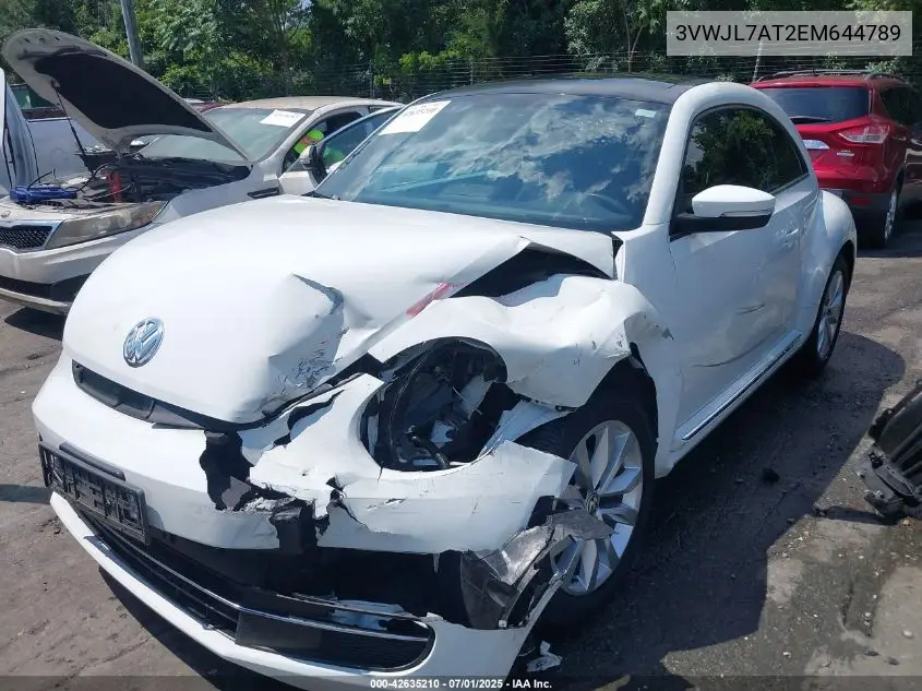 2014 Volkswagen Beetle 2.0L Tdi VIN: 3VWJL7AT2EM644789 Lot: 42635210
