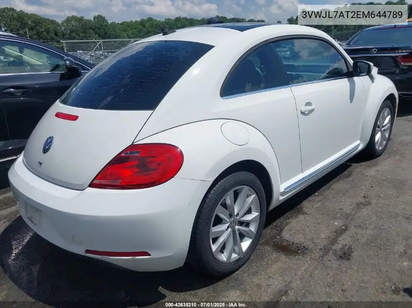 2014 Volkswagen Beetle 2.0L Tdi VIN: 3VWJL7AT2EM644789 Lot: 42635210
