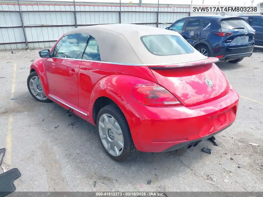 2015 Volkswagen Beetle 1.8T VIN: 3VW517AT4FM803238 Lot: 41812373
