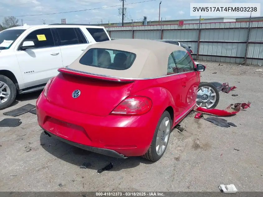 2015 Volkswagen Beetle 1.8T VIN: 3VW517AT4FM803238 Lot: 41812373