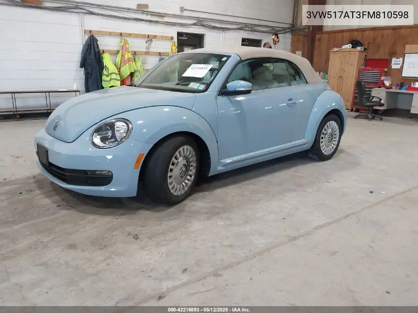2015 Volkswagen Beetle 1.8T VIN: 3VW517AT3FM810598 Lot: 42216893