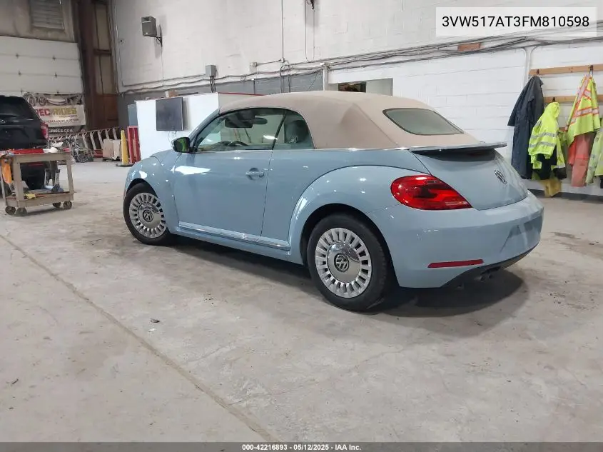 2015 Volkswagen Beetle 1.8T VIN: 3VW517AT3FM810598 Lot: 42216893