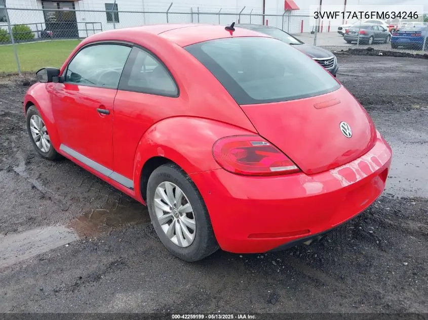 2015 Volkswagen Beetle 1.8T Fleet Edition VIN: 3VWF17AT6FM634246 Lot: 42259199