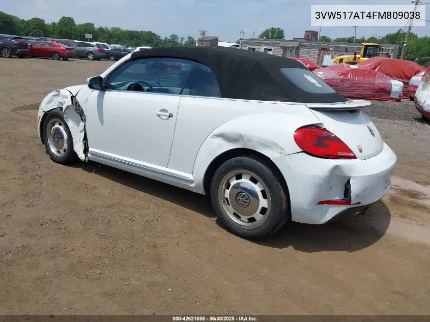 2015 Volkswagen Beetle 1.8T Classic VIN: 3VW517AT4FM809038 Lot: 42621859