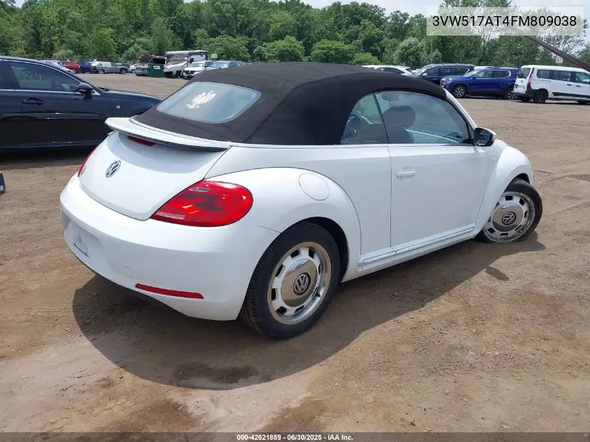 2015 Volkswagen Beetle 1.8T Classic VIN: 3VW517AT4FM809038 Lot: 42621859